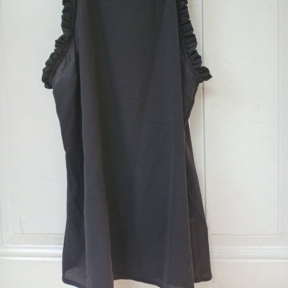 Candies Black Ruffled Spaghetti strap top Size Small - Picture 3 of 12